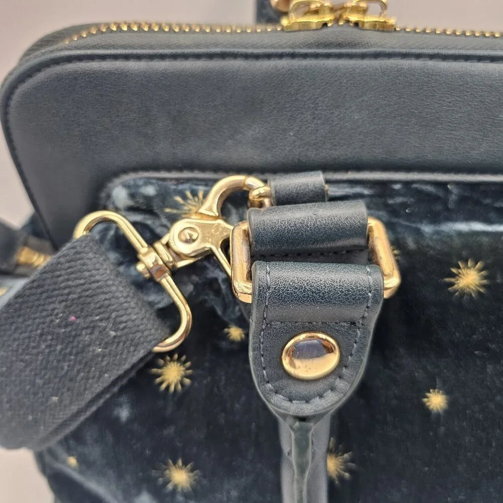 House of Flynn Purse Camera Bag Travel Shoulder Bag Hand Bag Green Velvet LARGE - Picture 7 of 16